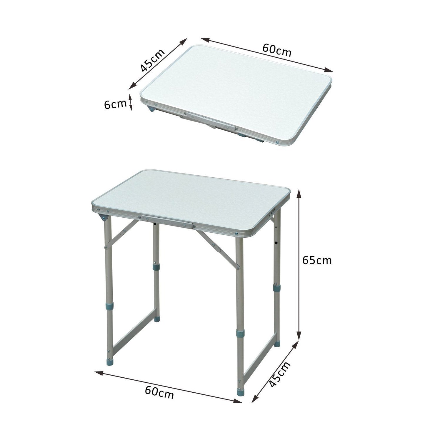 AI62 Decor Patio Foldable Picnic Table-Silver