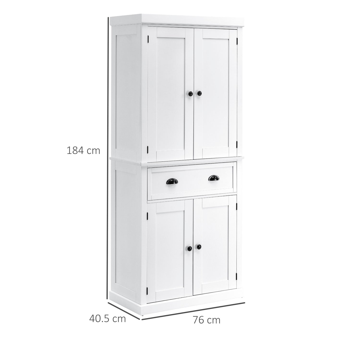 AI62 Decor Freestanding 4-Door Pantry Cupboard with Drawer