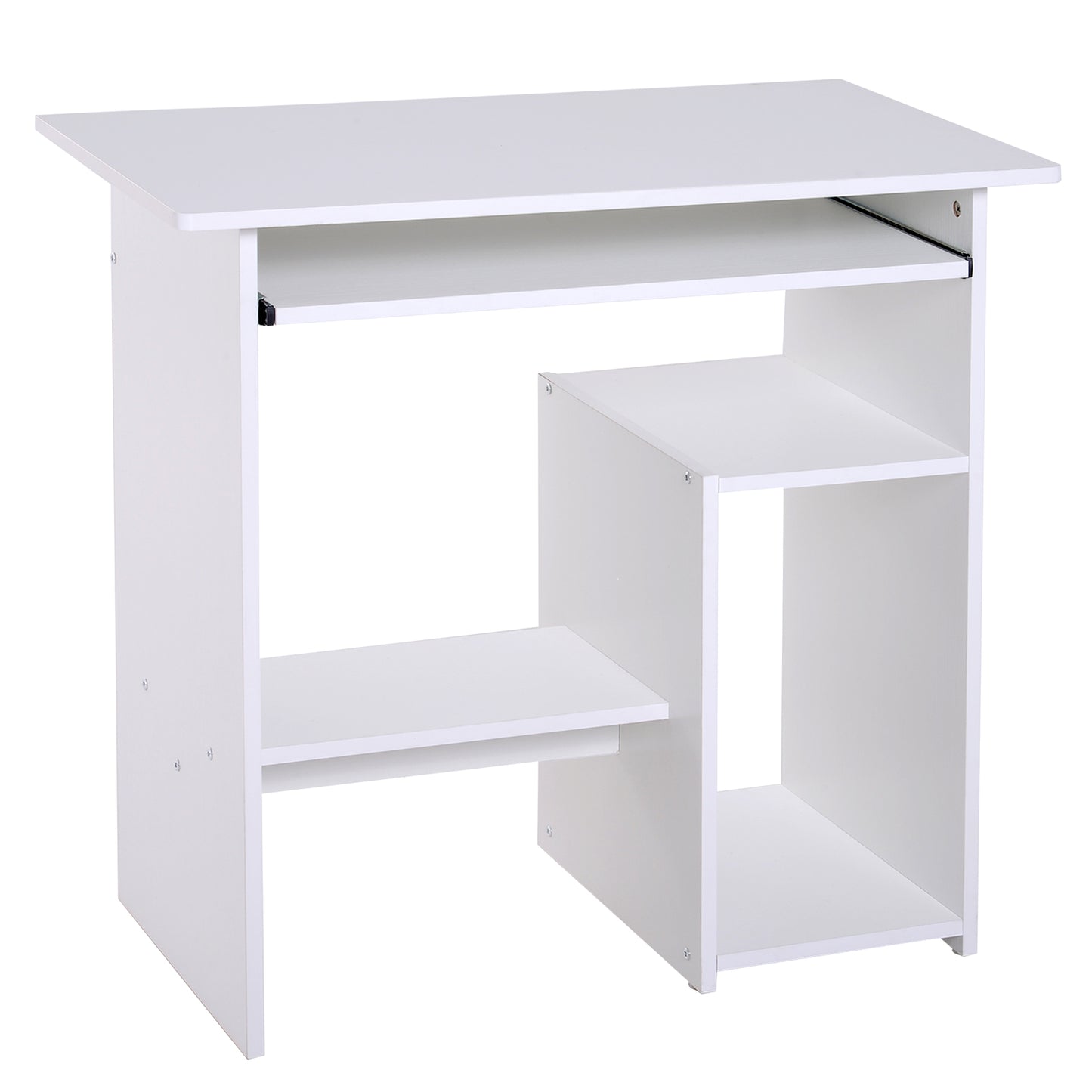 AI62 Decor Compact White Computer Desk with Storage Shelf