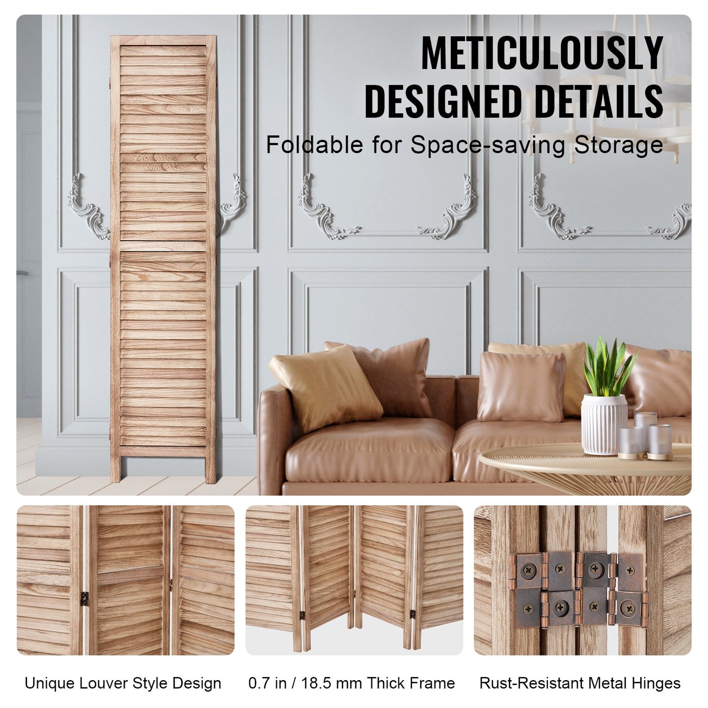 AI62 Decor  8-Panel Wood Room Divider