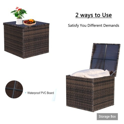 AI62 Decor Wicker Patio Furniture Storage Box