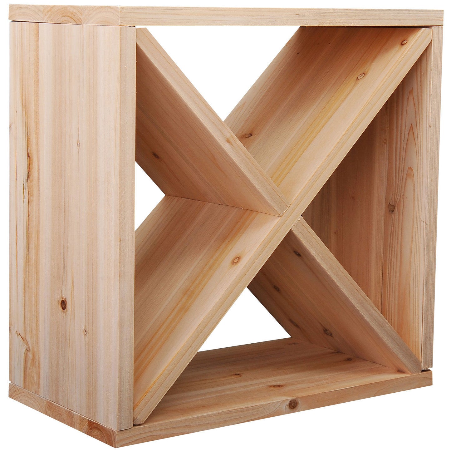 AI62 Decor Wooden Wine Rack For 24 Bottle Square Tabletop Storage Holder Stand