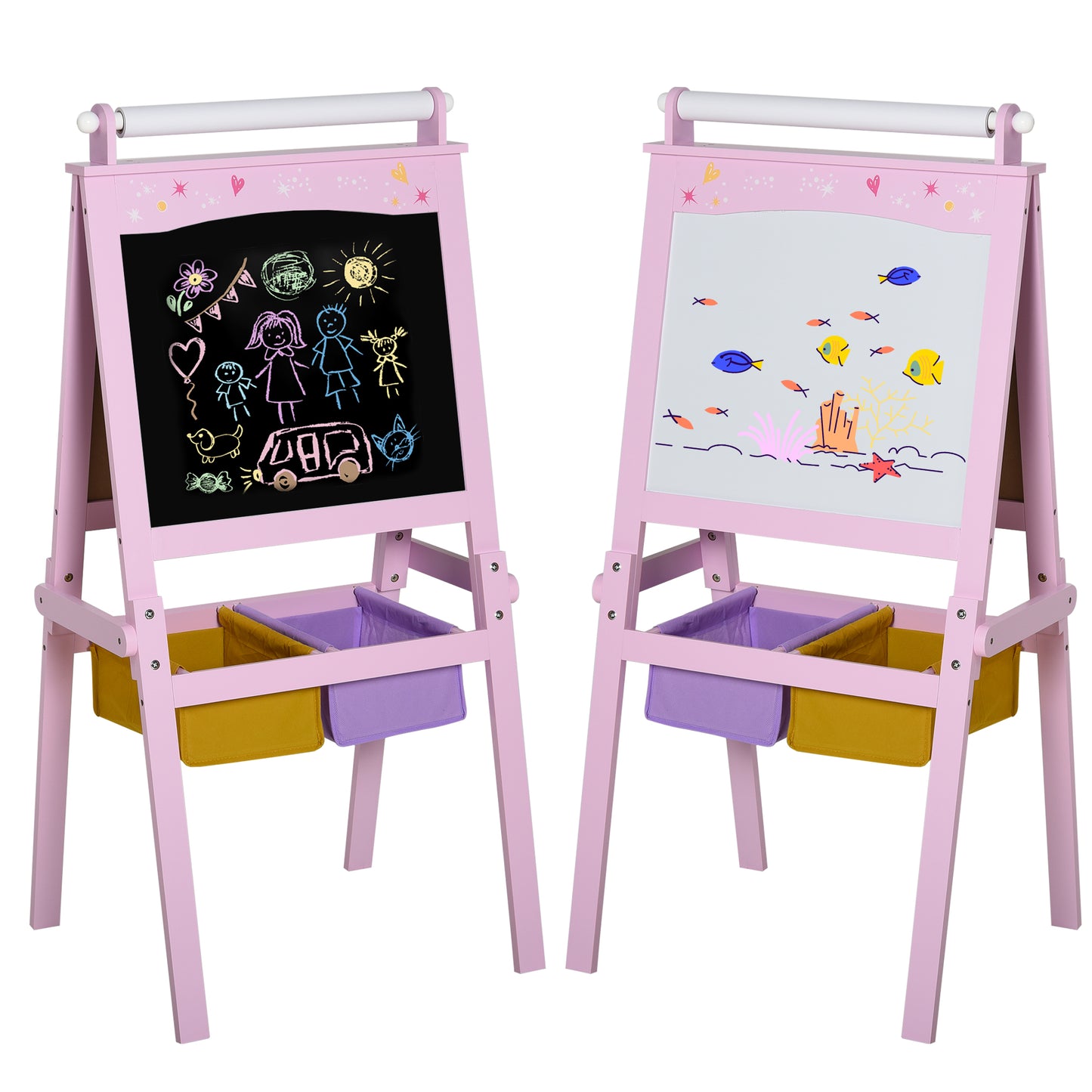 AI62 Decor 3-in-1 Kids Art Easel with Storage – Pink