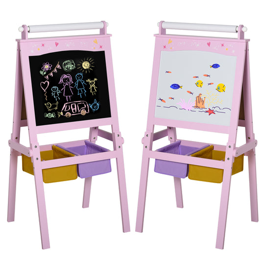 AI62 Decor 3-in-1 Kids Art Easel with Storage – Pink