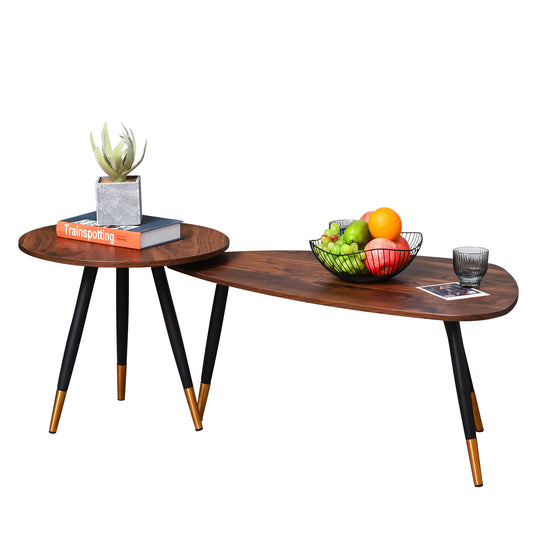 AI62 Decor Set Of Two Scandinavian-Style Coffee Tables - Walnut
