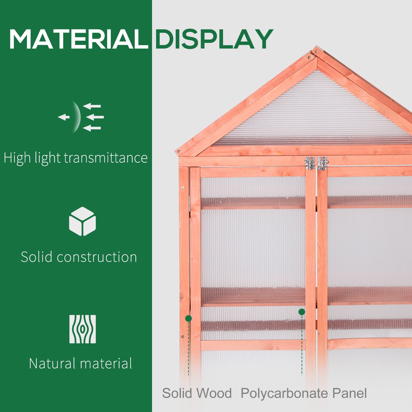 AI62 Decor Garden Cold Frame Greenhouse with Adjustable Shelves – 80x47x138 cm