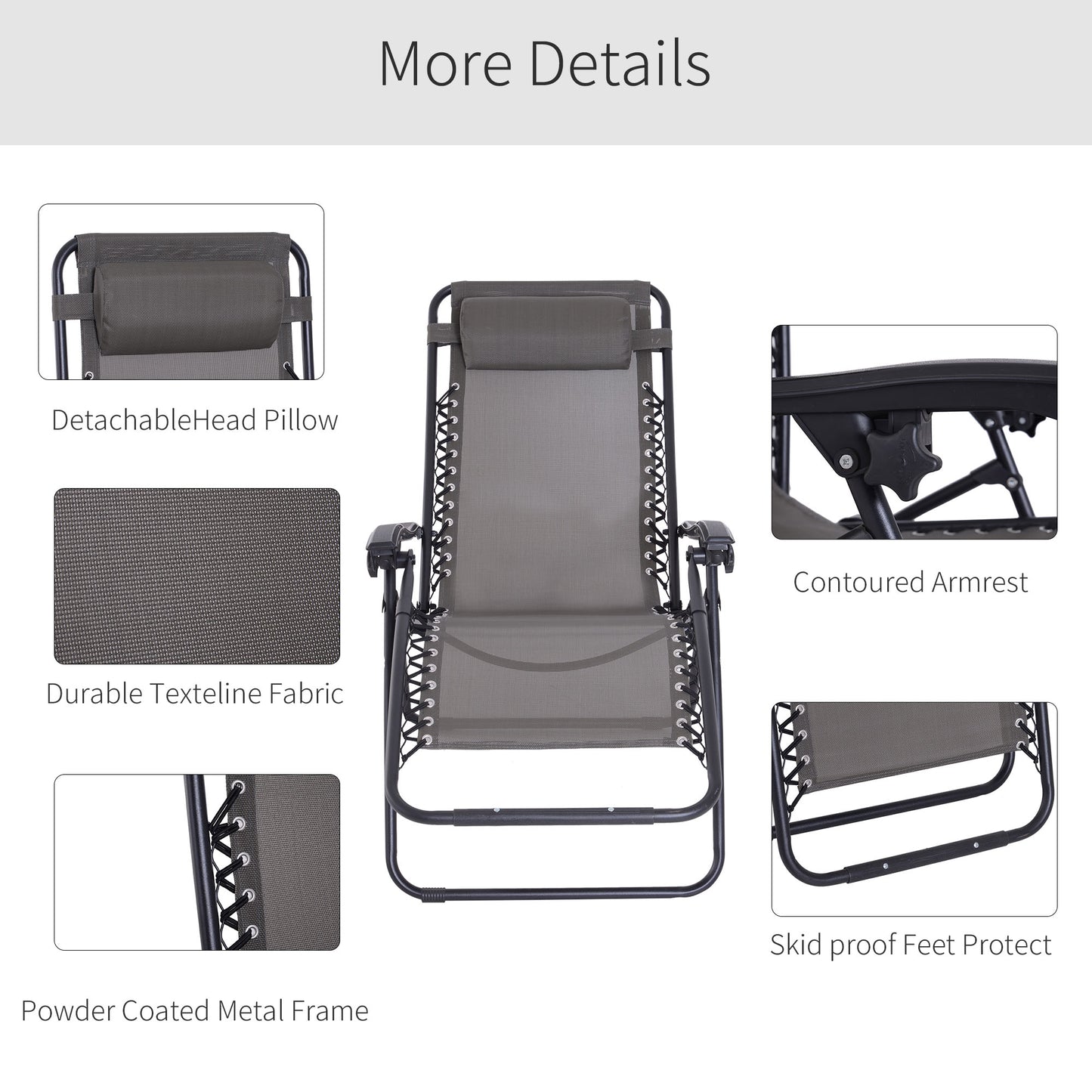 AI62 Decor Folding Outdoor Sun Lounger – Metal Frame