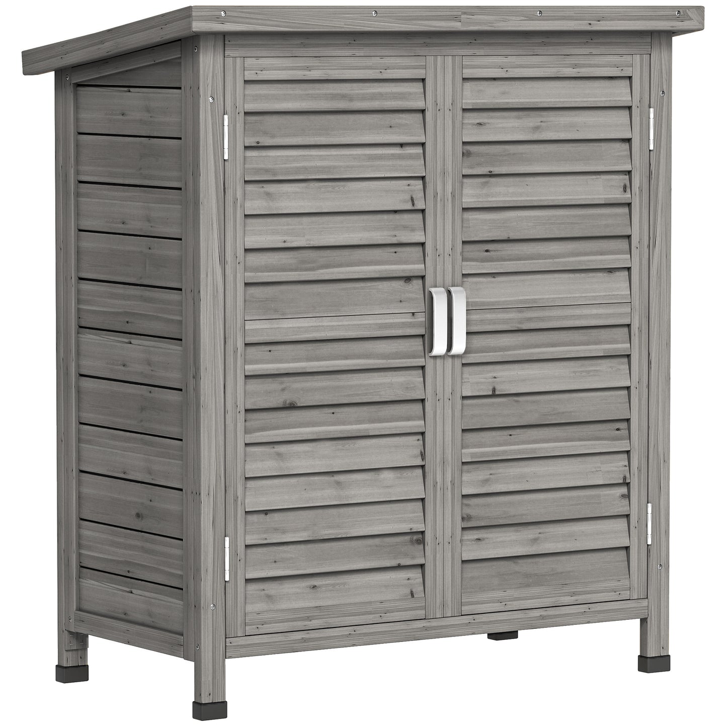 AI62 Decor Wooden Garden Shed 2-Door Storage Cabinet – Grey
