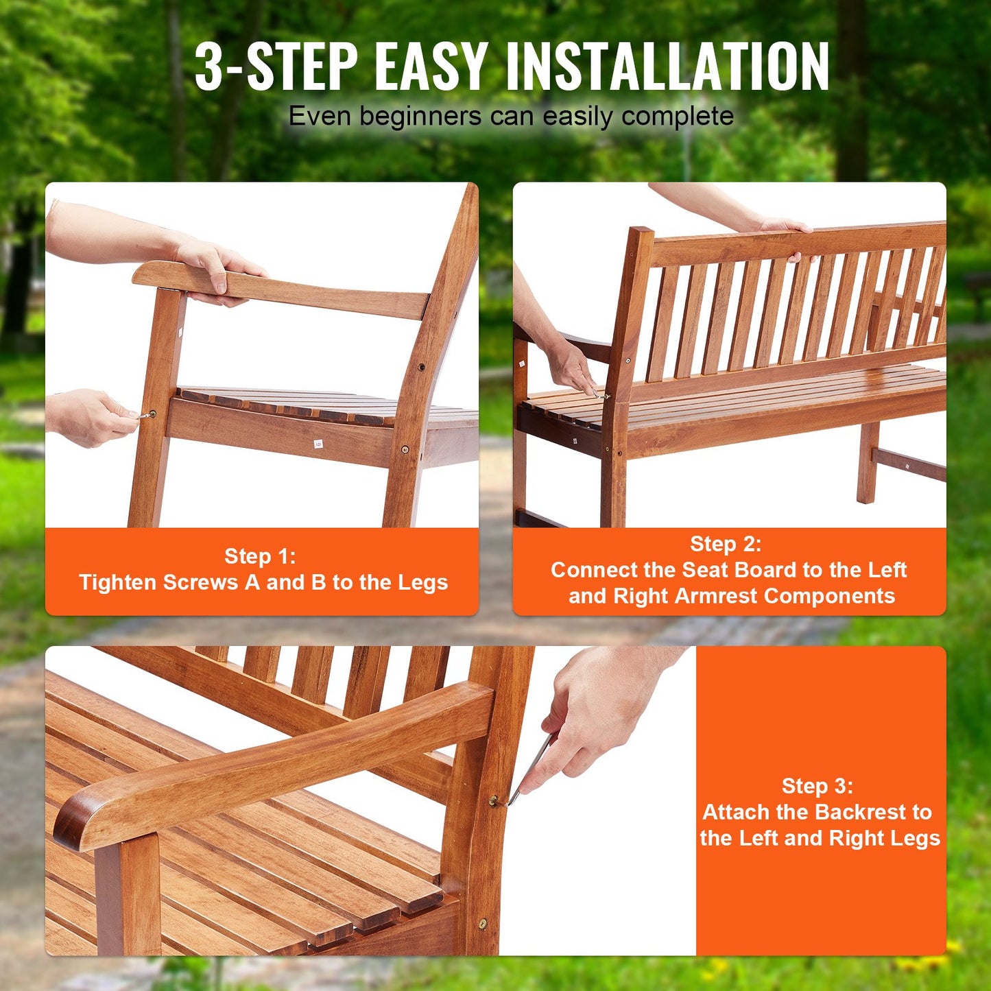 AI62 Decor Wood Garden Bench