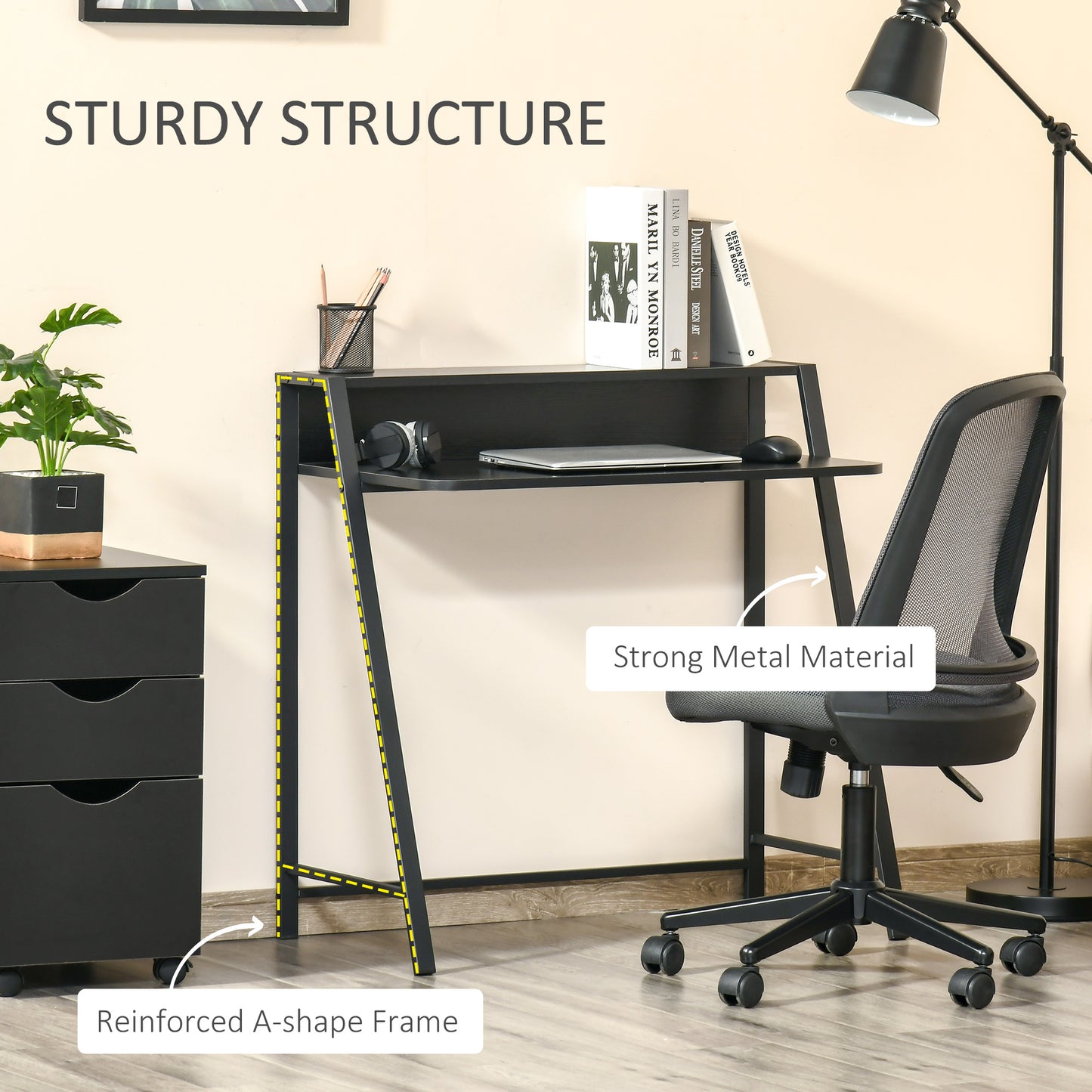 AI62 Decor Computer Desk with Shelf for Home Office