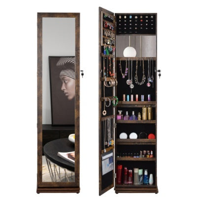 Full-Length 360° Swivel Jewelry Cabinet Mirror AI62Decor