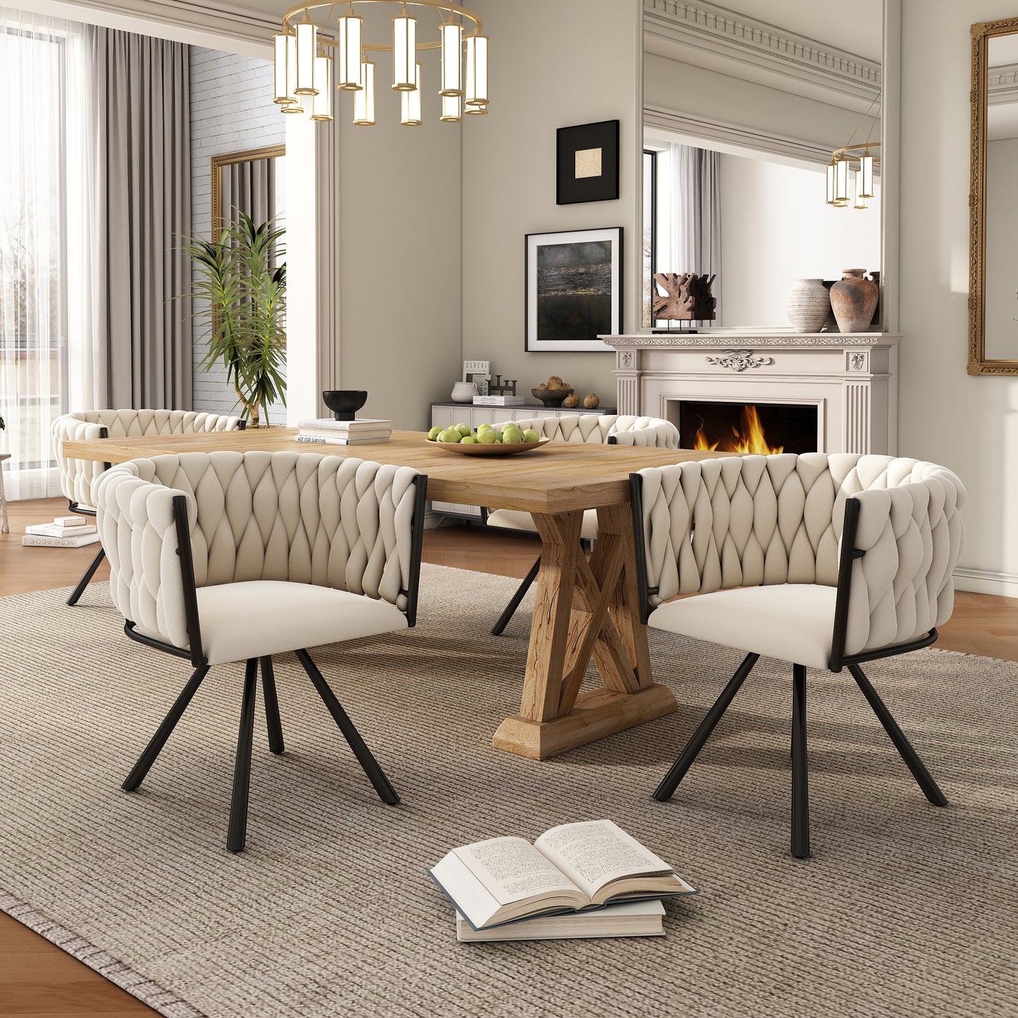 AI62 Decor Velvet Swivel Dining Chair