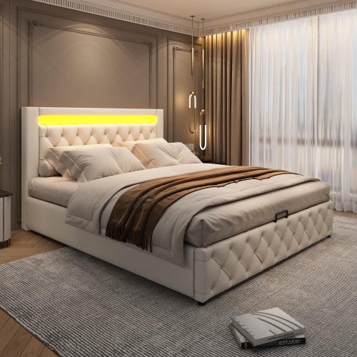 AI62 Decor Functional Bed with Slatted Frame & Storage