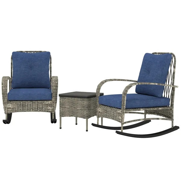 AI62 Decor Rattan Chaise Lounge & Wicker Furniture Set