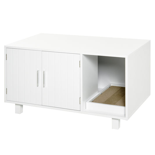 AI62 Decor Wooden Cat Litter Box with Nightstand Design