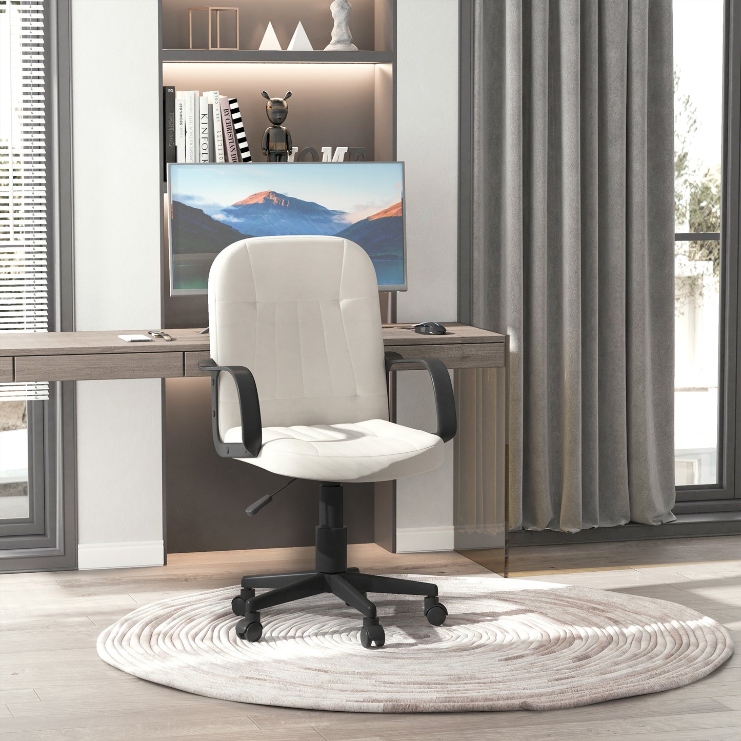 AI62 Decor PU Leather Swivel Desk Chair