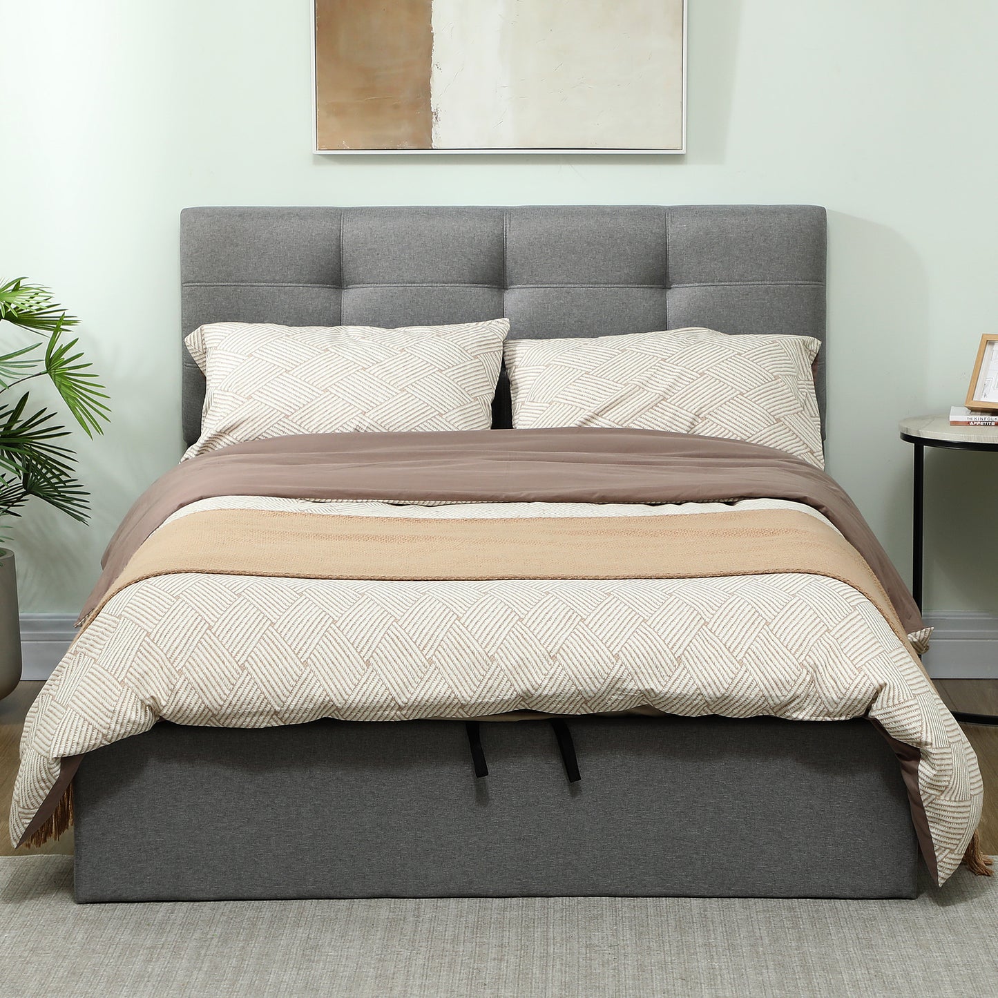 AI62 Decor 4ft6 Double Ottoman Bed With Gas Lift Storage - Grey