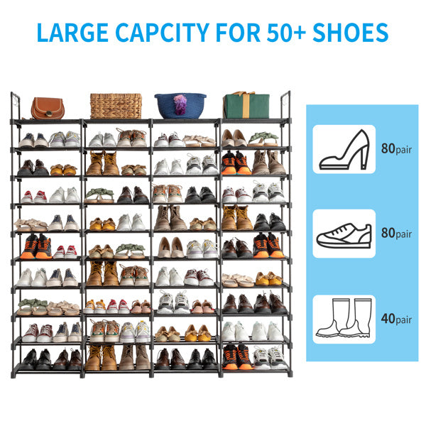 AI62 Decor 10-Layer Vertical Shoe Rack Organizer for Entryway