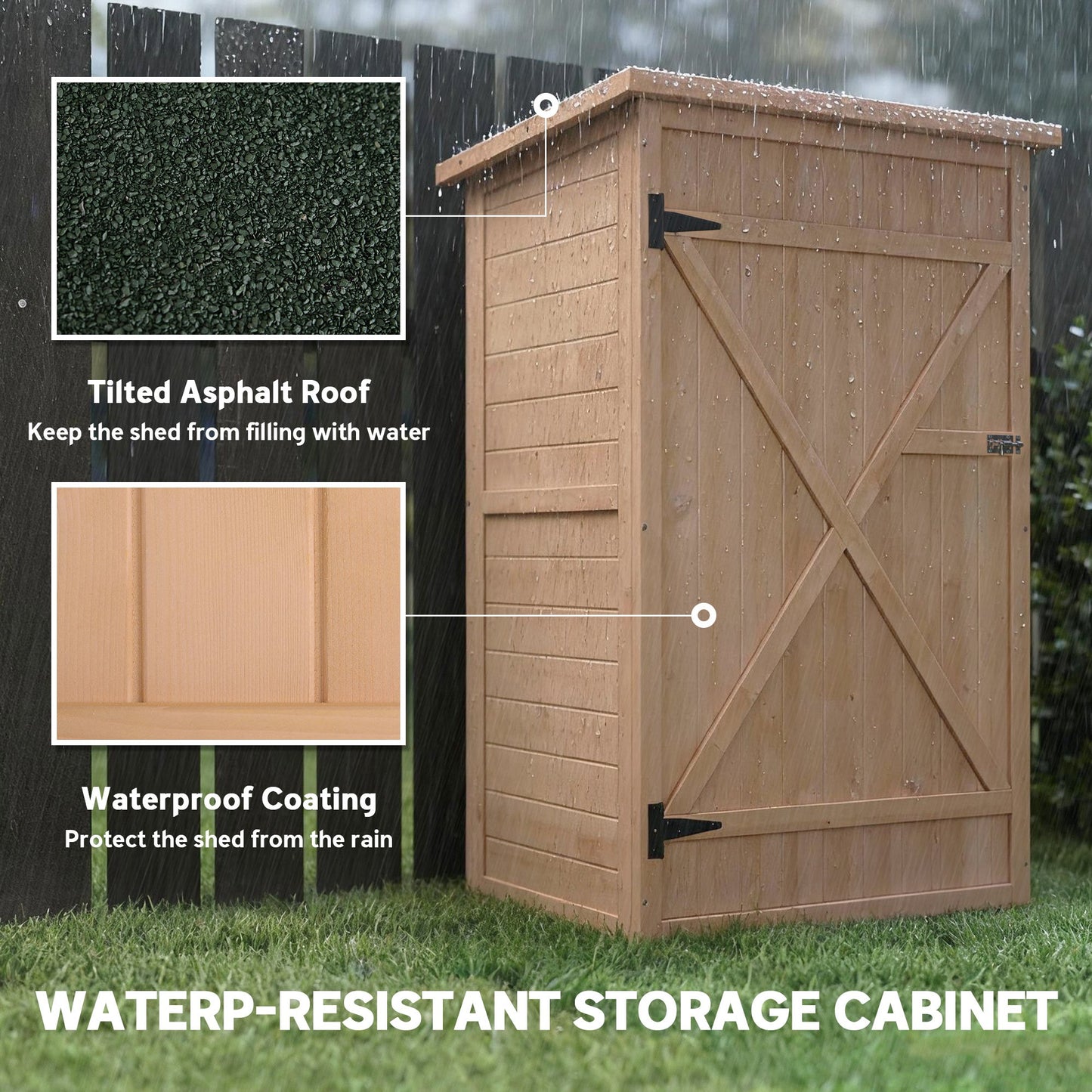 AI62 Decor Wooden Garden Storage Shed
