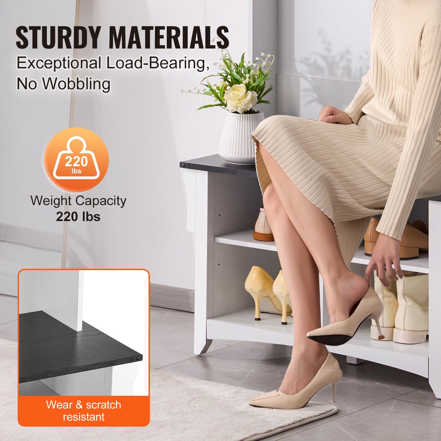 AI62 Decor Wooden Hall Tree with Bench