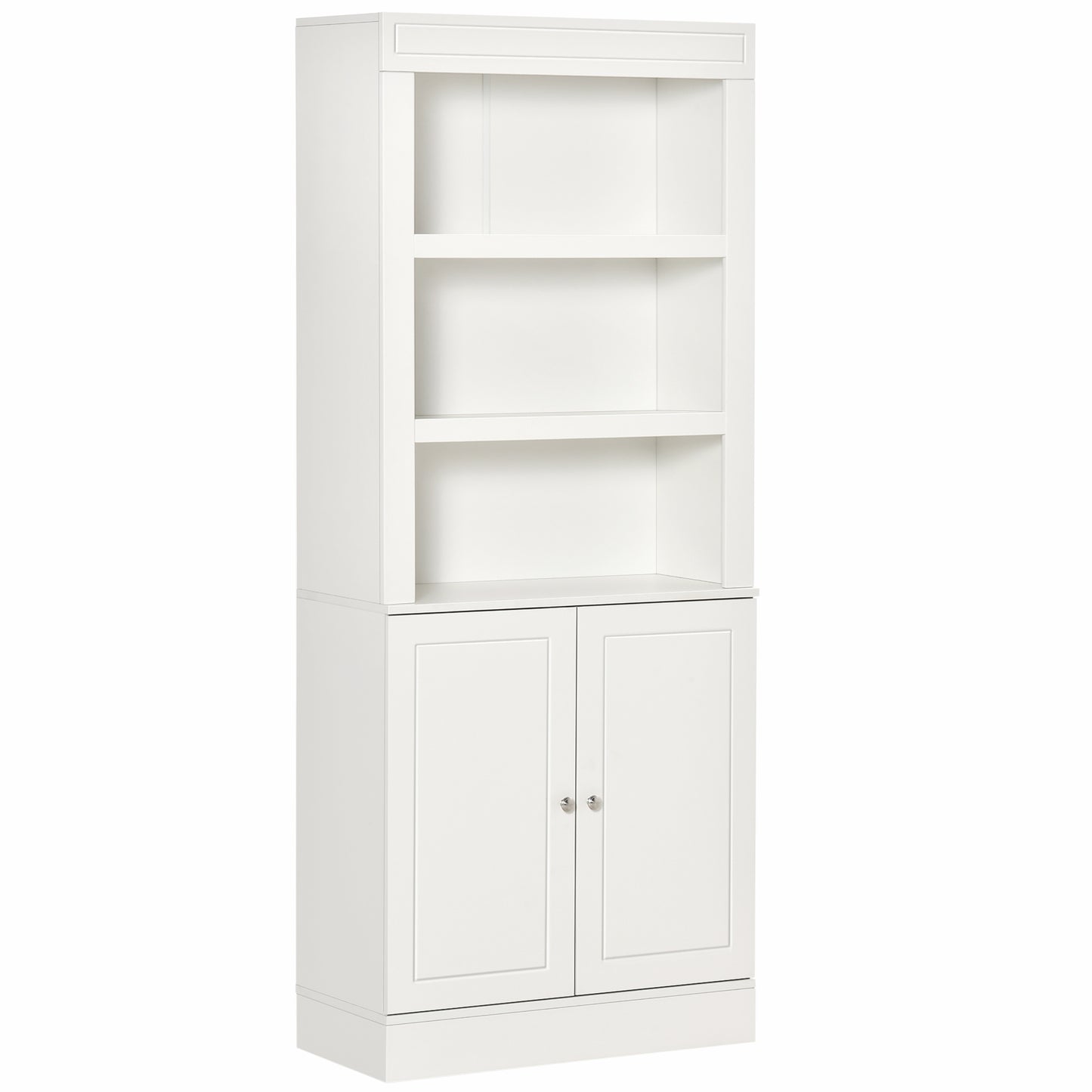 AI62 Decor 6-Tier Kitchen Cupboard with Doors & Open Shelves, White
