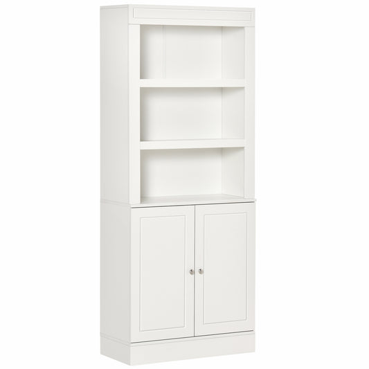 AI62 Decor 6-Tier Kitchen Cupboard with Doors & Open Shelves, White