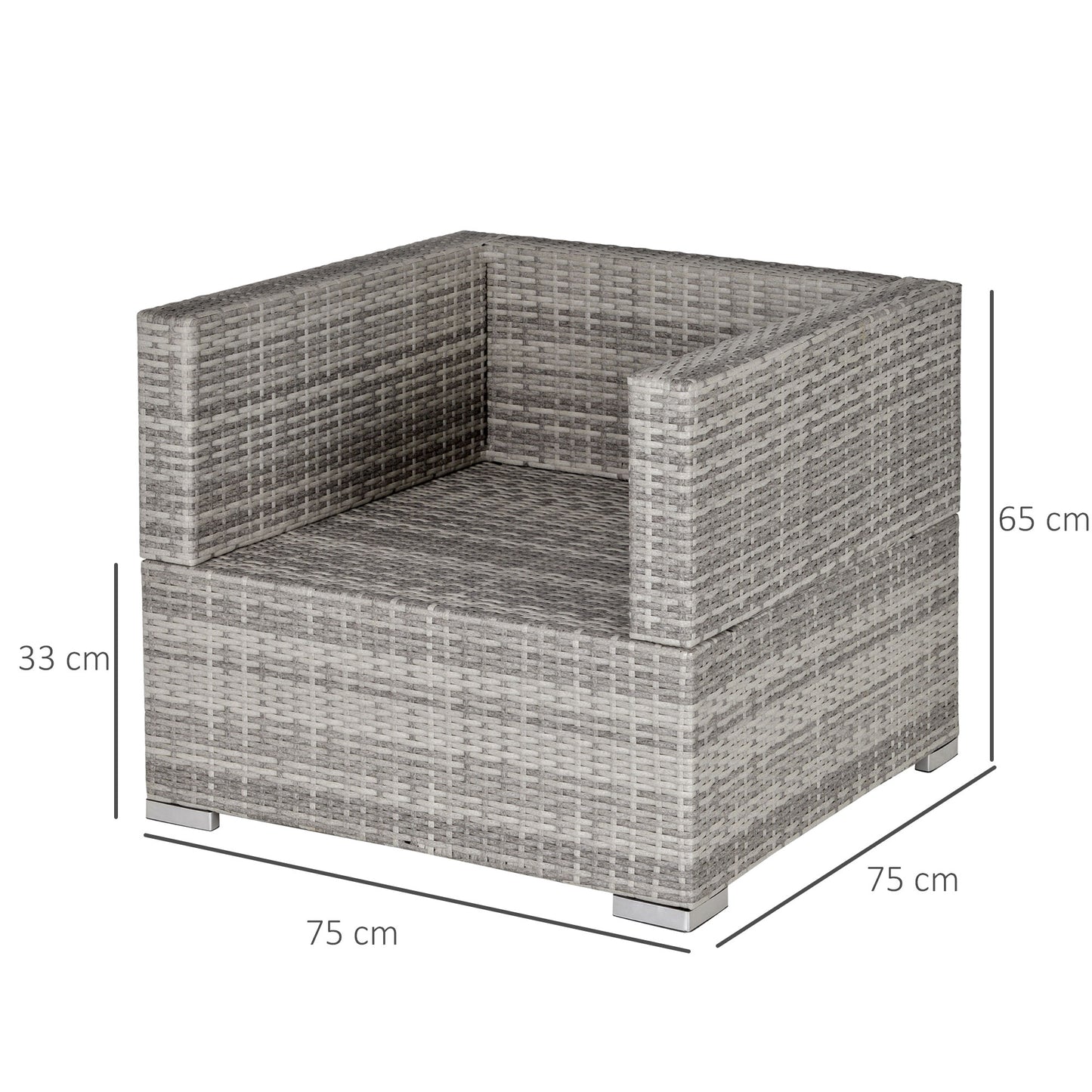 AI62 Decor Grey All-Weather Rattan Armchair