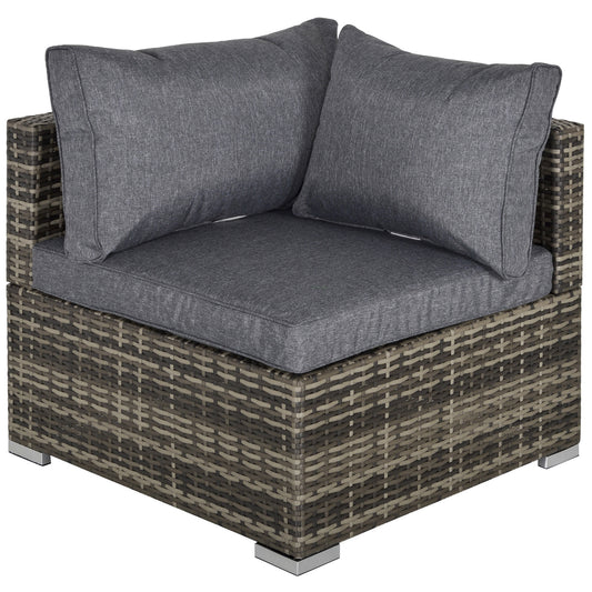 AI62 Decor Garden Wicker Corner Sofa with Cushions