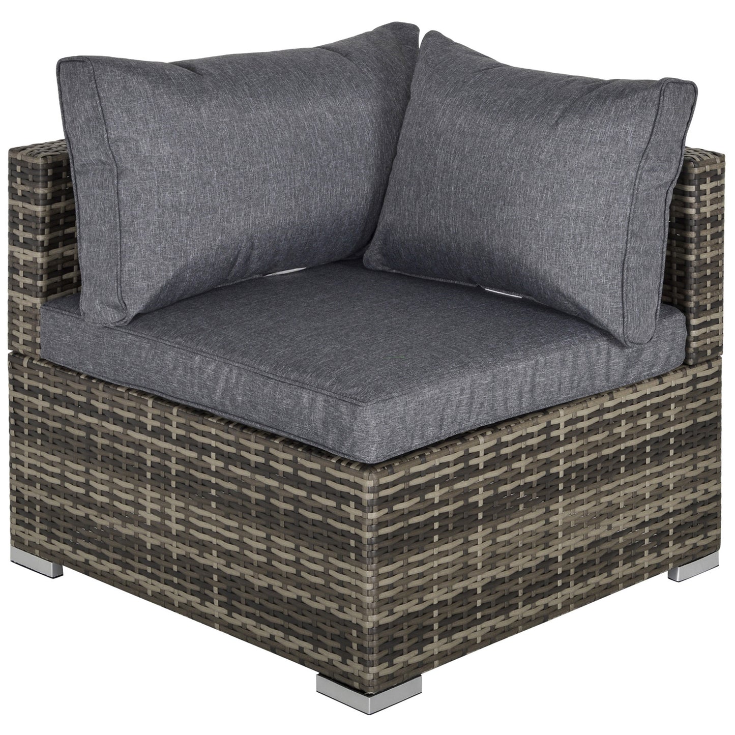 AI62 Decor Garden Wicker Corner Sofa with Cushions