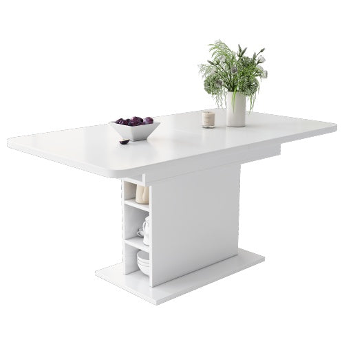 AI62 Decor White Multifunctional Dining Table with Storage