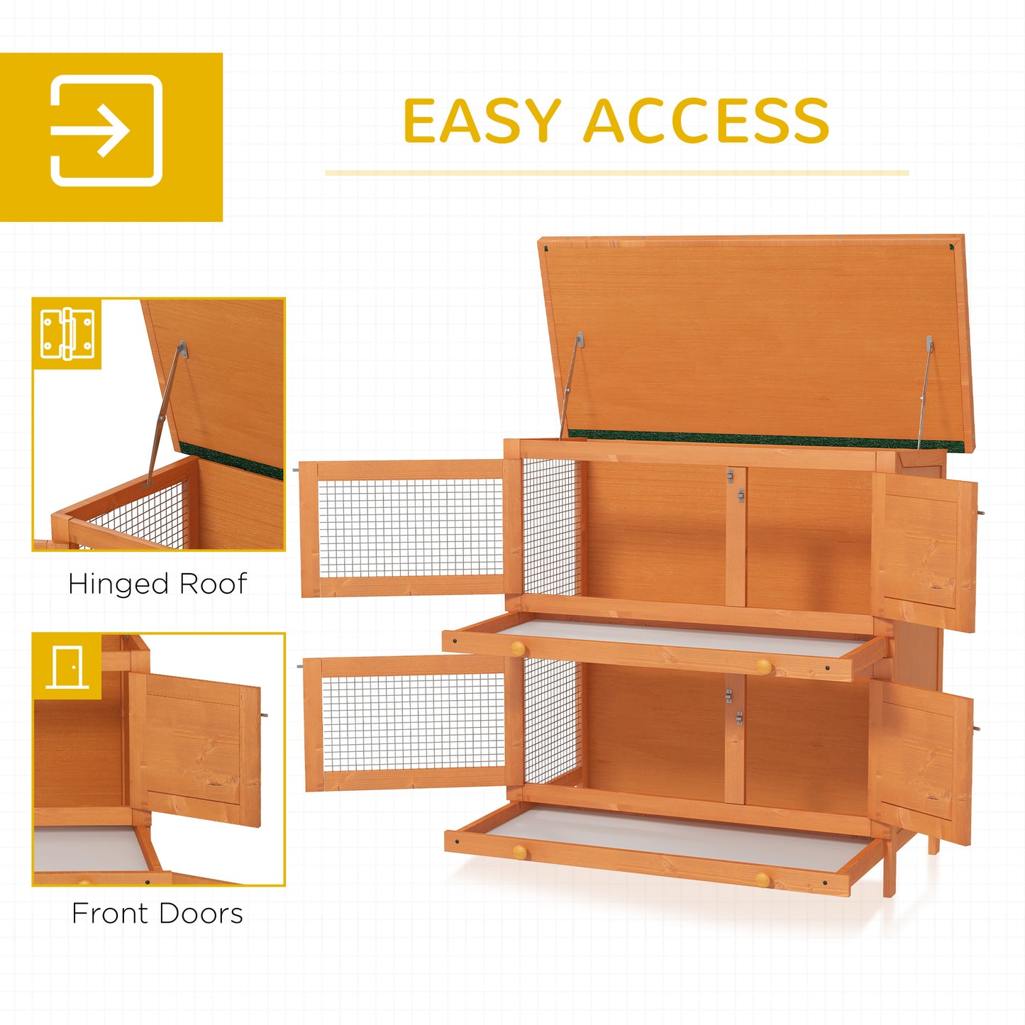 AI62 Decor PawHut Outdoor Rabbit Hutch 90 x 45 x 90cm