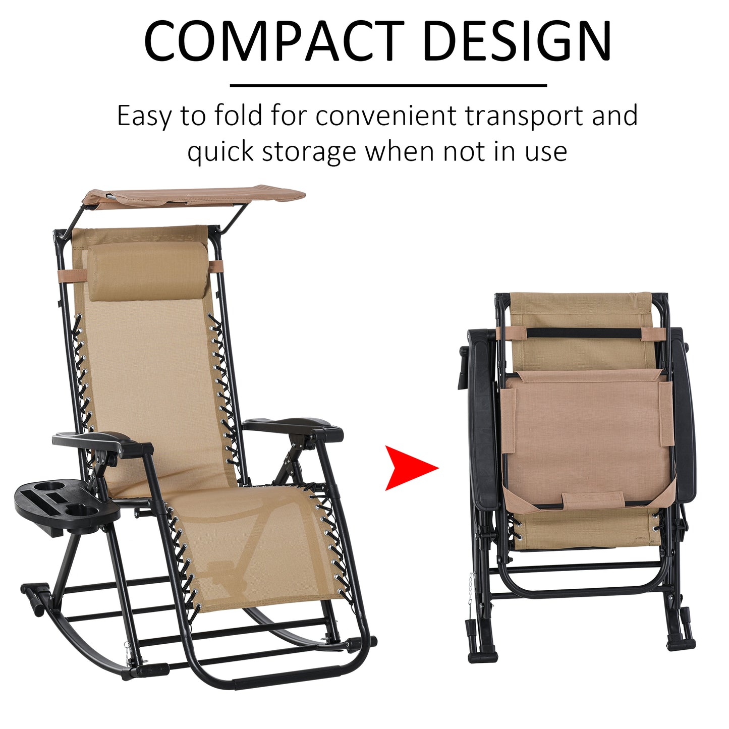 AI62 Decor Outdoor Folding Garden Rocking Chair – Beige