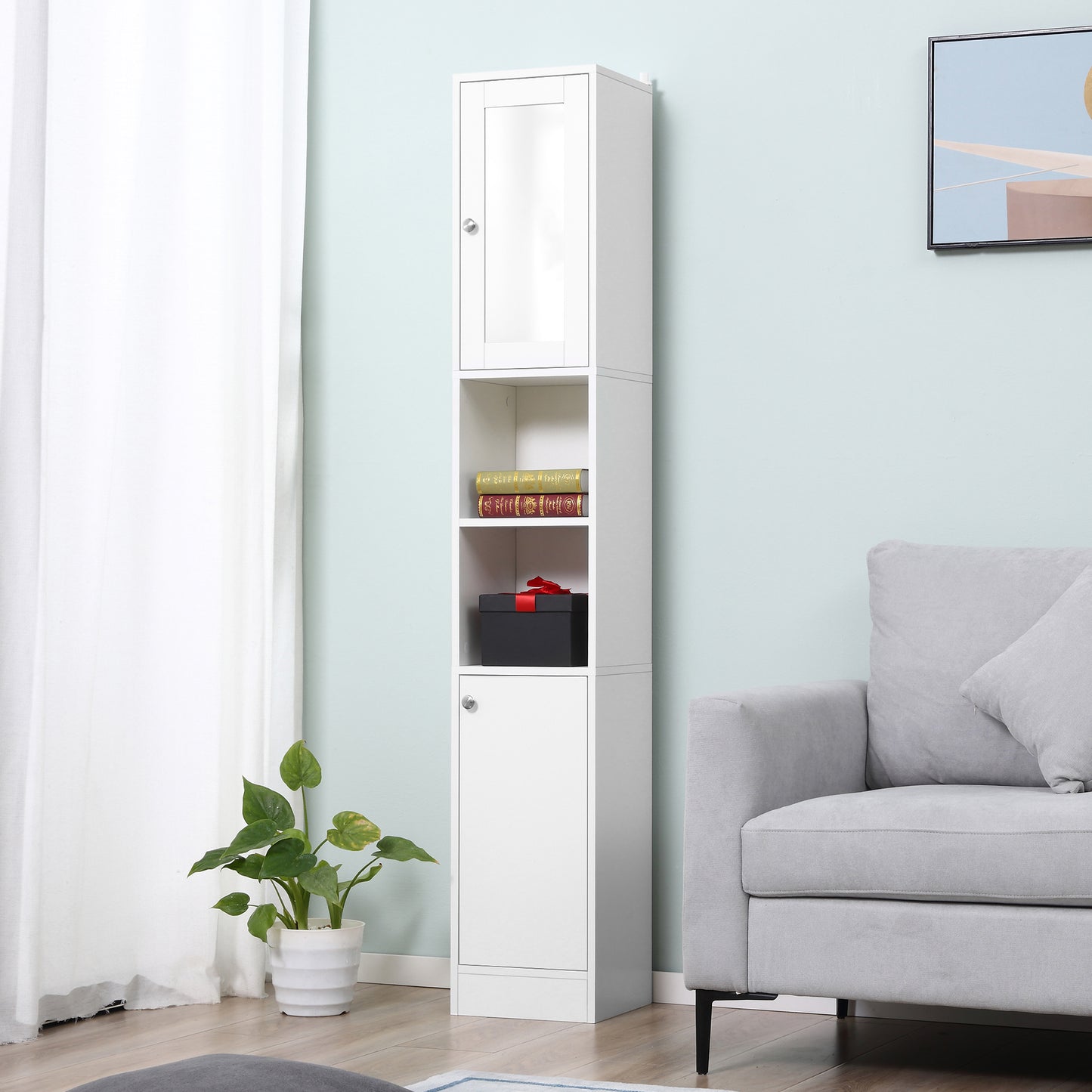 AI62 Decor White Kleankin Freestanding Bathroom Cabinet