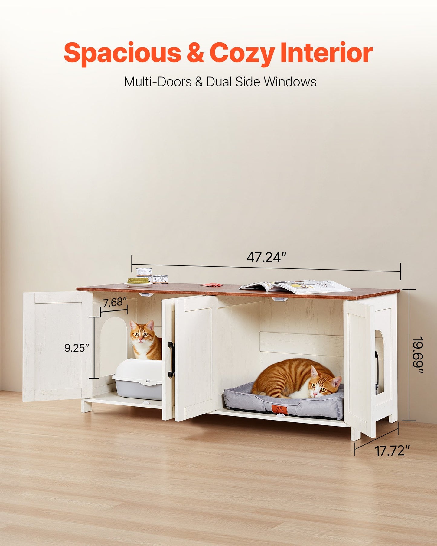 AI62 Decor Wooden Cat Litter Box Cabinet