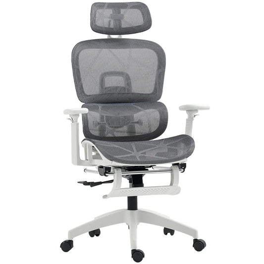 AI62 Decor Multi-Adjustable Mesh Office Chair - Grey And White