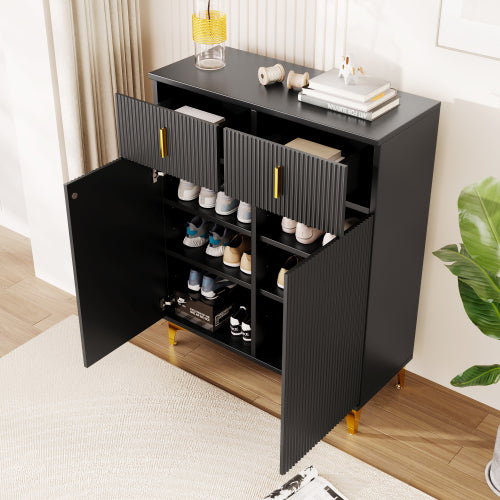AI62 Decor Shoe Cabinet with Drawers & Adjustable Shelves
