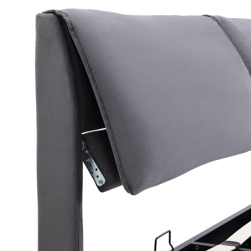 AI62 Decor Upholstered King Size Bed with Hydraulic Mechanism and storage