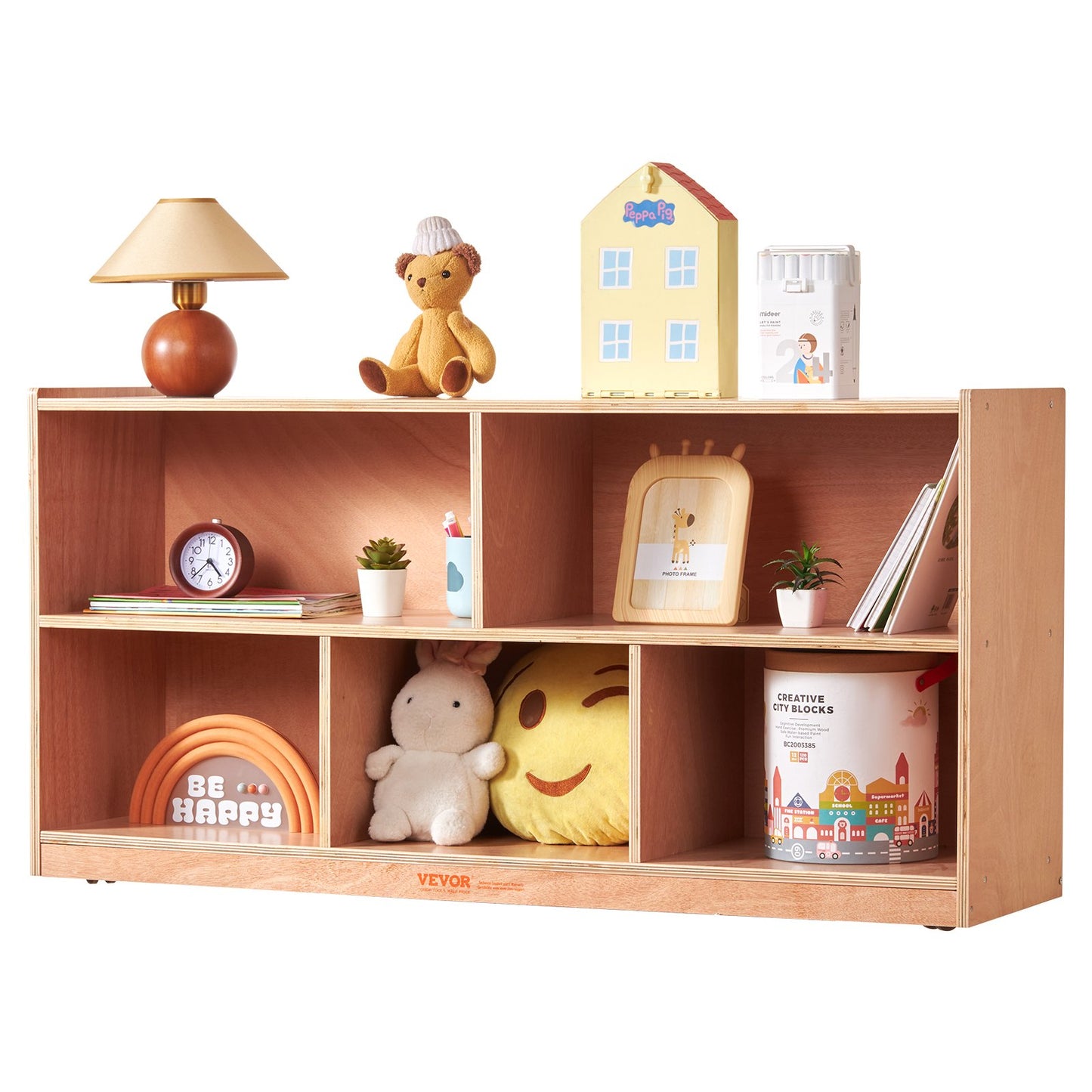 AI62 Decor 5-Compartment Cubby Storage Cabinet – Natural