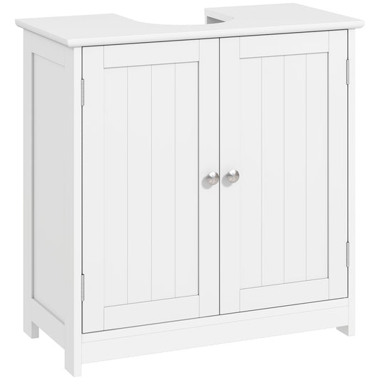 AI62 Decor Kleankin Under Sink Bathroom Cabinet with 2 Doors – White