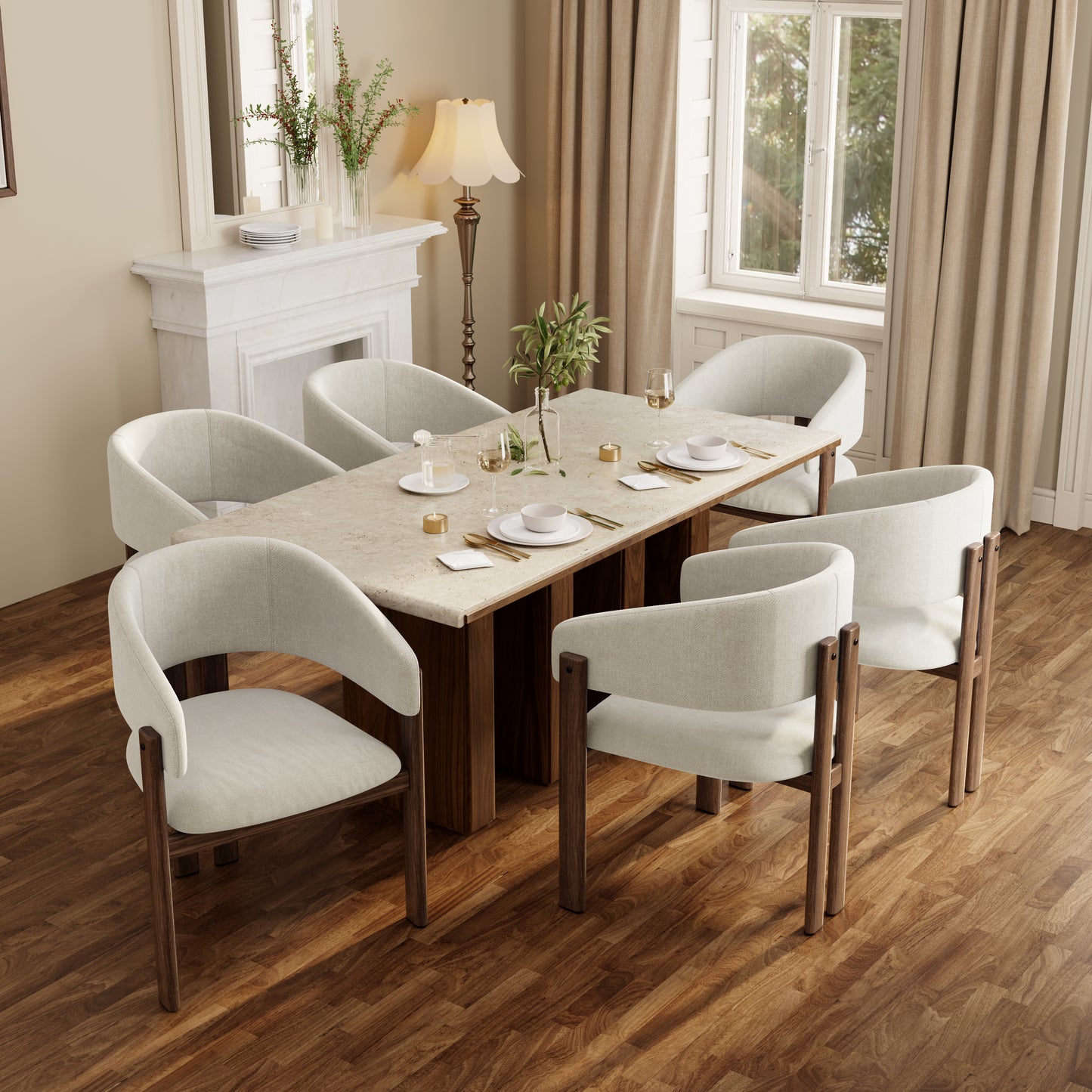 AI62 Decore  Metal Dining Chairs Set of 6