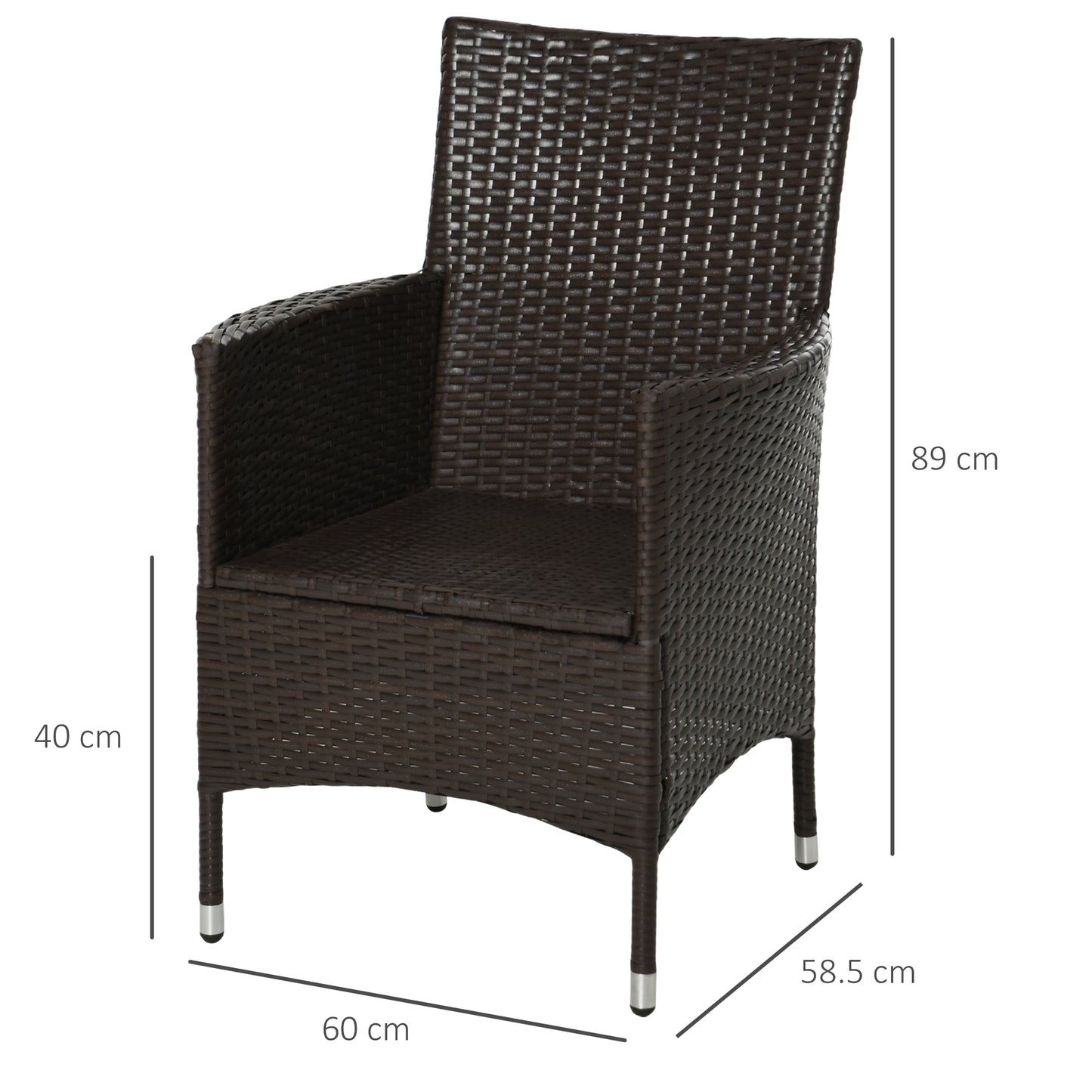 AI62 Decor 2-Piece Outdoor Rattan Dining Chairs with Cushions – Coffee