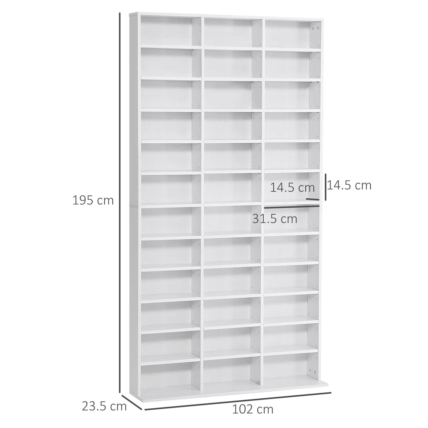 AI62 Decor 33 Adjustable Compartment Storage Unit - White
