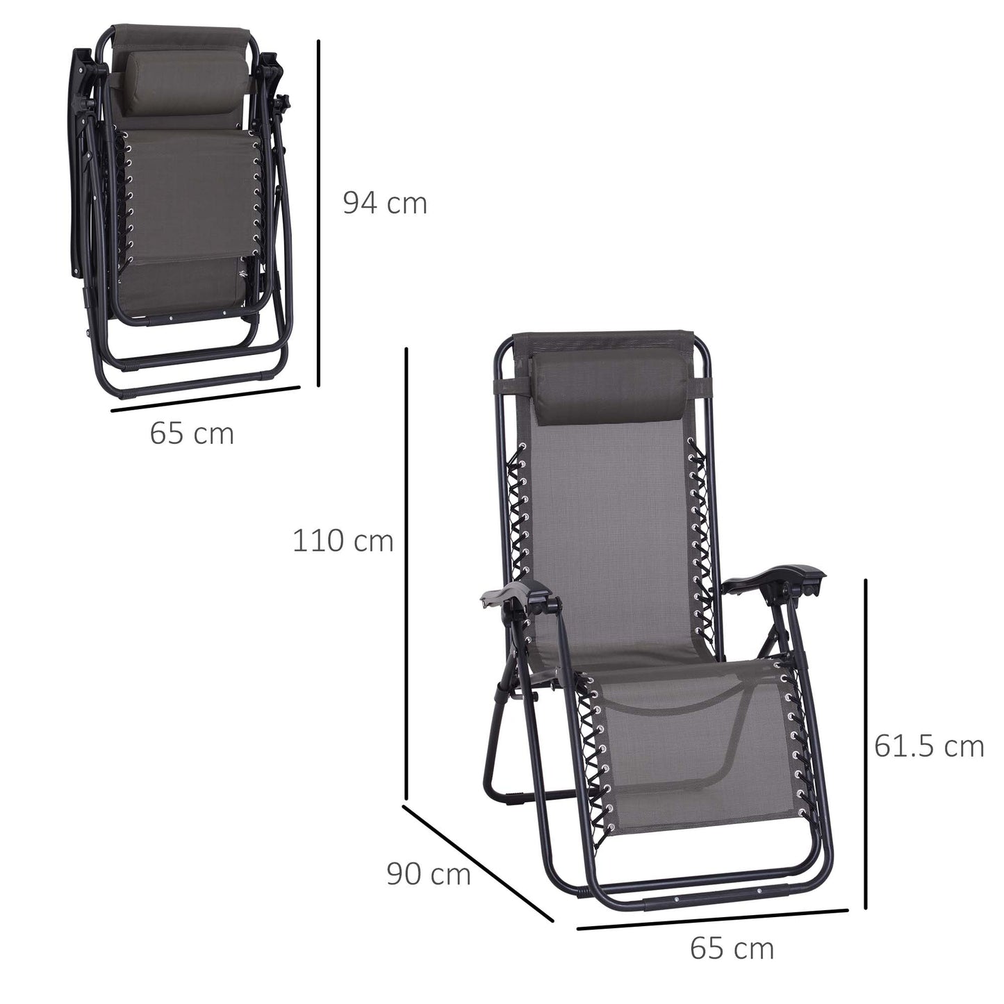 AI62 Decor Folding Outdoor Sun Lounger – Metal Frame