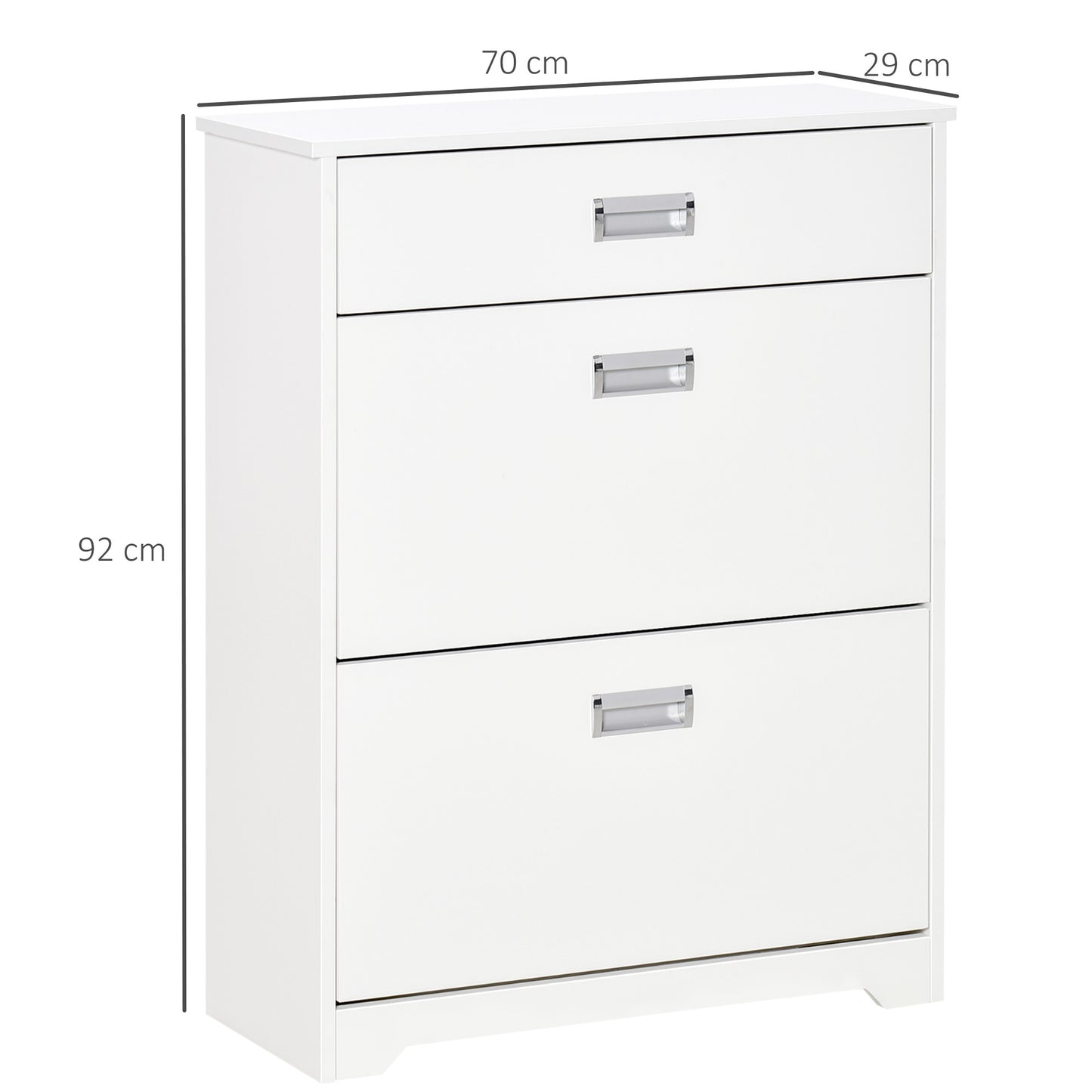 AI62 Decor Slim White Shoe Cabinet with Drawer & Adjustable Shelf – 16-Pair Capacity