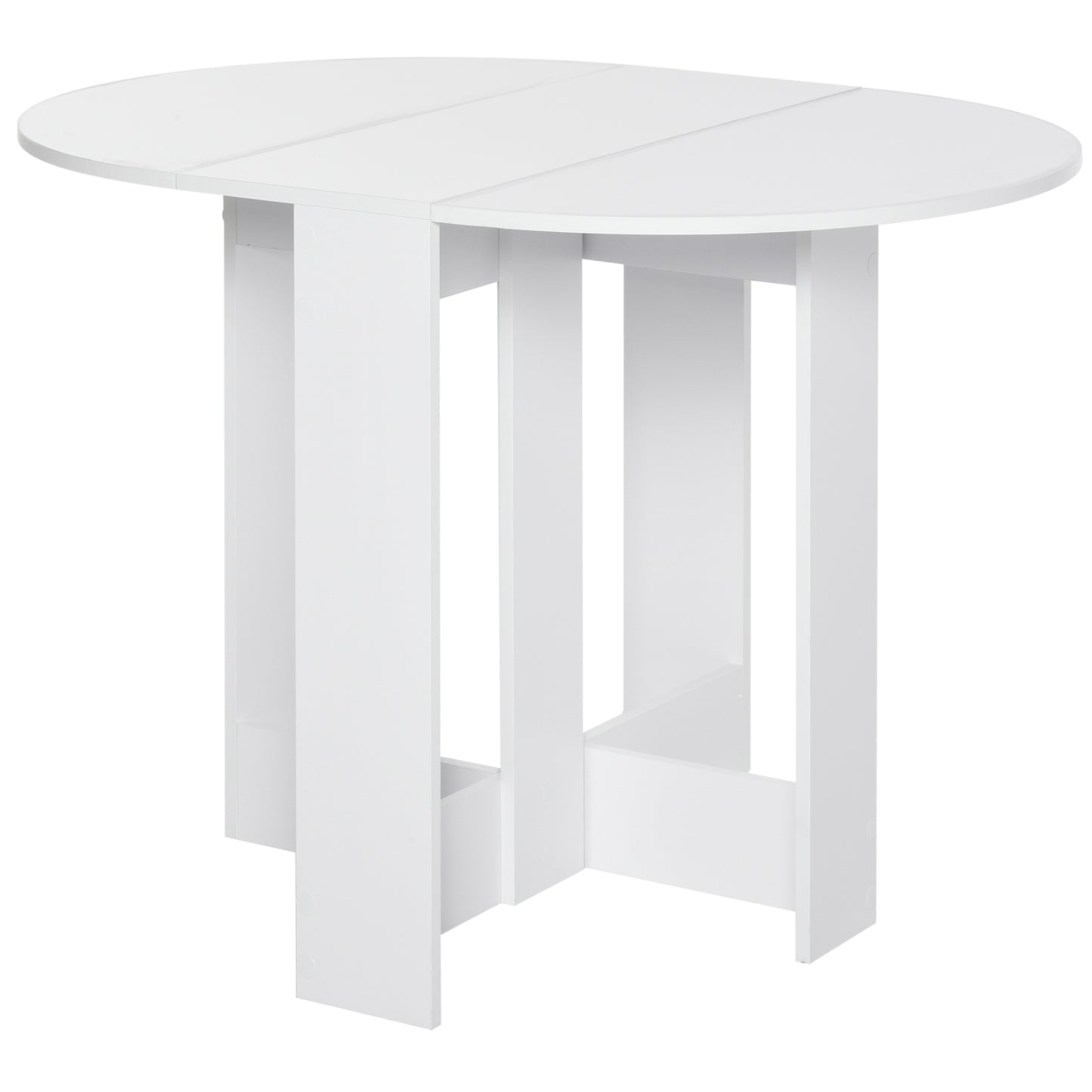 AI62 Decor Space-Saving Drop-Leaf Folding Dining Table – White