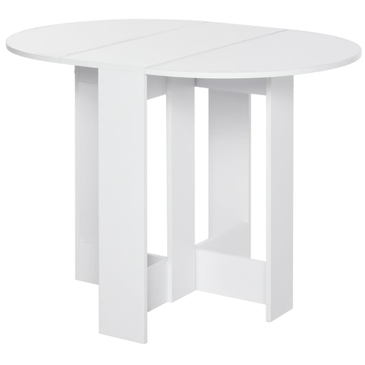 AI62 Decor Space-Saving Drop-Leaf Folding Dining Table – White