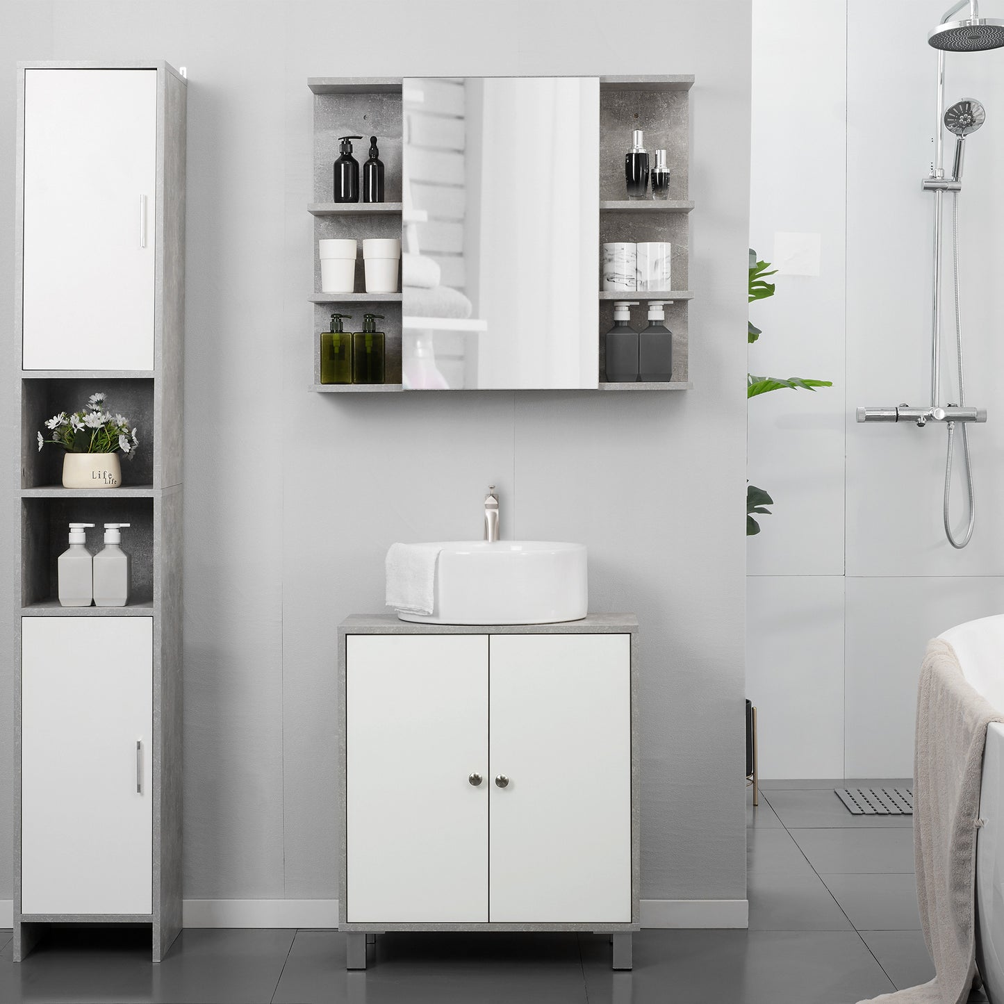 AI62 Decor Kleankin Under Sink Cabinet with Adjustable Shelves