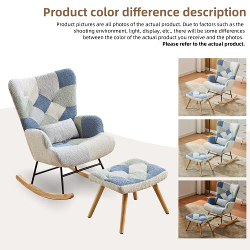 AI62 Decor Adult Rocking Chair – High Back Recliner with Solid Wood Legs