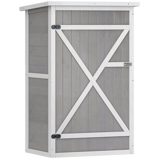 AI62 Decor Small Wooden Shed with Shelves