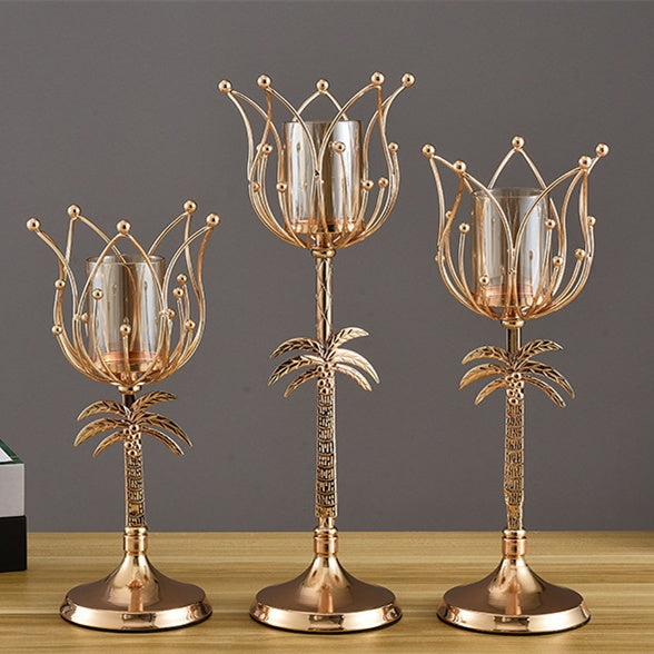 AI62 Decor Wrought Iron Candle Holder for Home Decoration